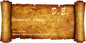 Domonyi Emma névjegykártya